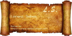 Lorenz Sebes névjegykártya